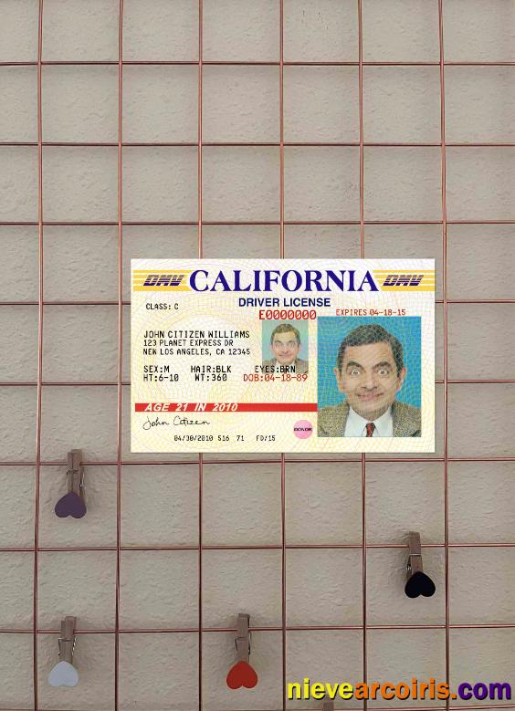 USA California driving license version 3 photolook